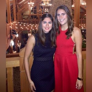 Elizabeth and James black laser cut cocktail dress